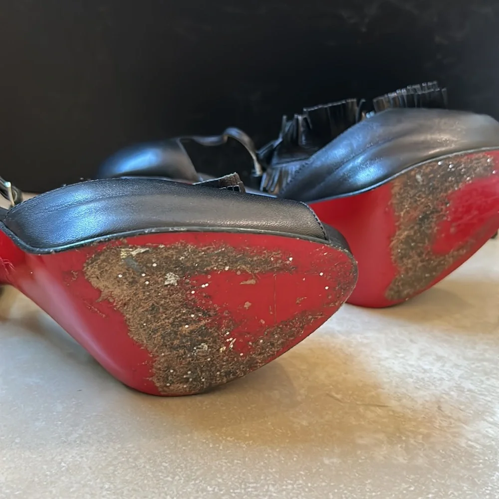 Black Fringe CL Stiletos - Picture 8 of 10